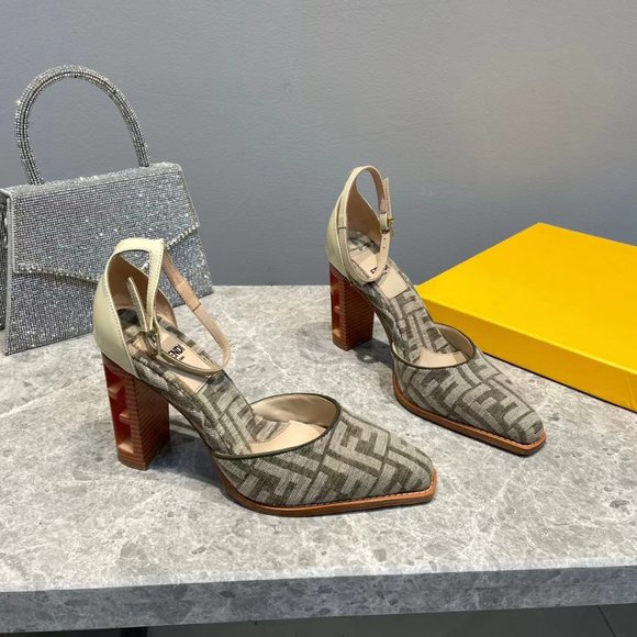 NEW in box. Fendi FF logo jacquard sandal heels - Picture 5 of 6